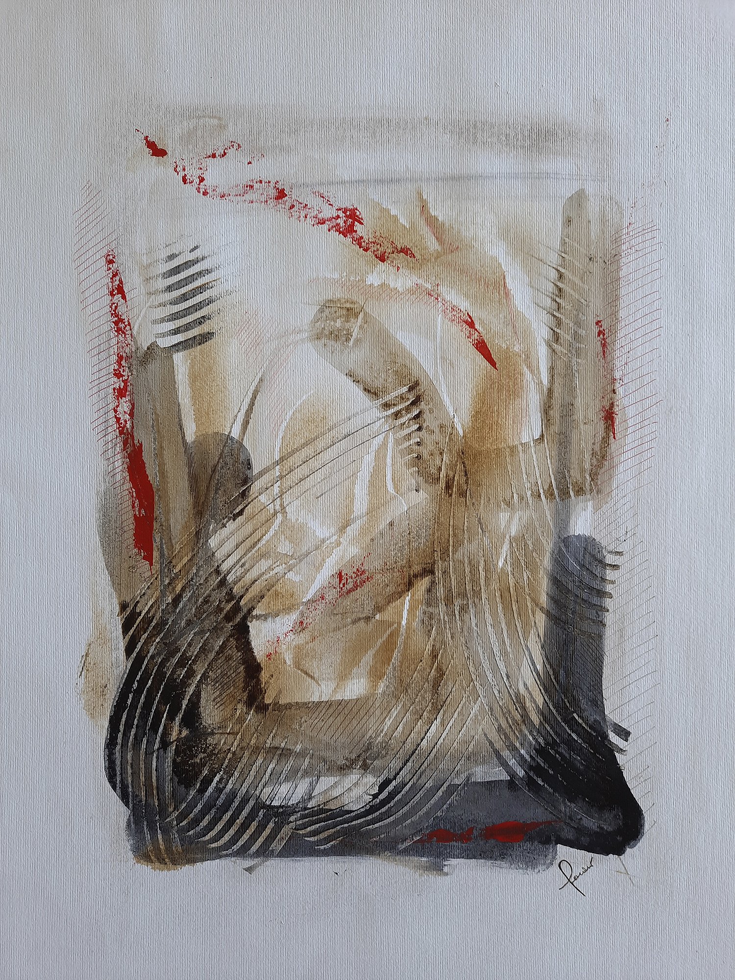 “L’OBLIO”, 2023, Tecnica mista su carta, cm 50×35